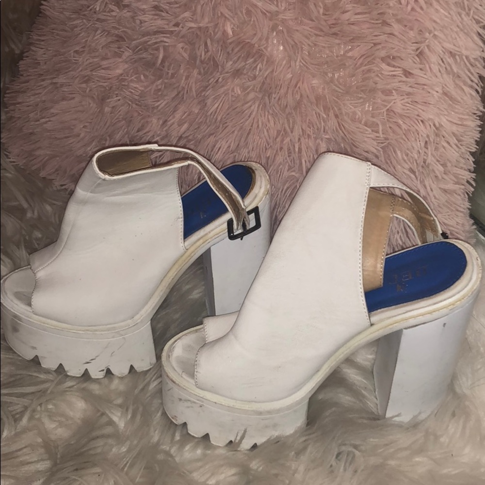 White Platform Open-Toe Booties